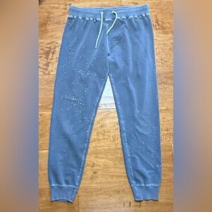 ✨Monrow Charcoal Gray Foil Splatter Jogger Sweatpants Size L Made in USA